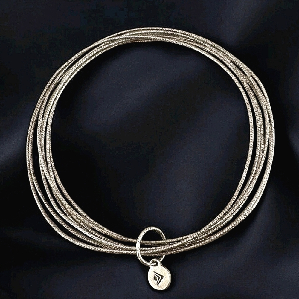 Silpada 925 Sterling Silver ‘Lasting Impression’ Bangle Bracelet Set B3008